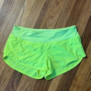 Neon Yellow Size 6 Speed Up Low Rise Lined Short 2.5”